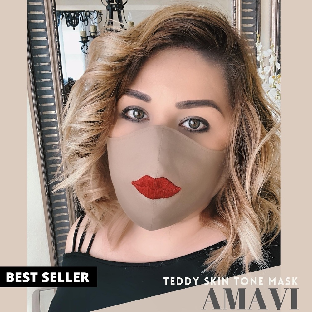 💋 FACE MASK Lip Lipstick HAND Emb TEDDY Ma…